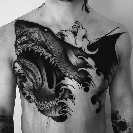 Tattoos - skull chest - 127132